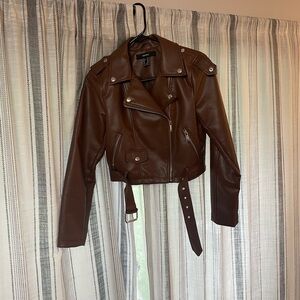 Forever 21 Chocolate Brown faux Leather Jacket